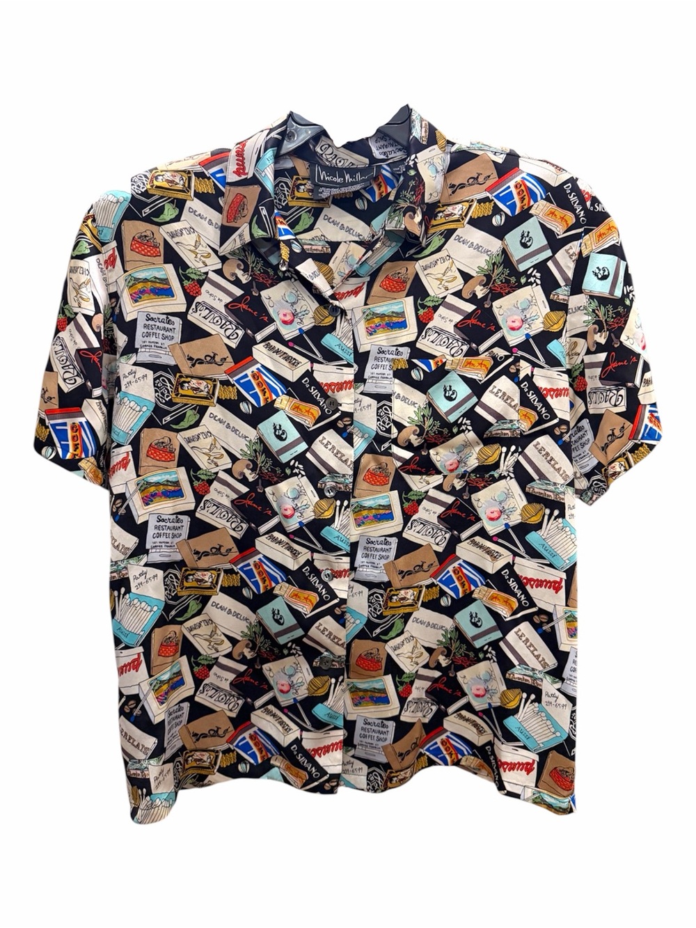 NICOLE MILLER Vintage 1990 New York City Matchbox 100% Silk Blouse - Large